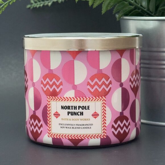 BBW North Pole Punch Bath & Body Works 3 Wick Candle - Picture 1 of 10